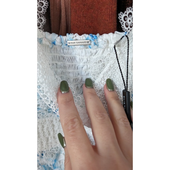 NWT Elie Tahari Floral Lace Applique Dress XS - Picture 3 of 4